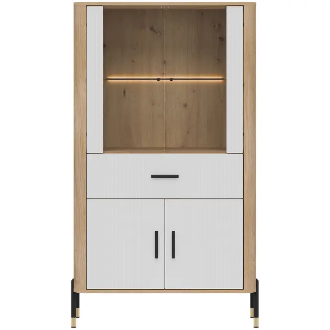 Vitrin Alacsony Dante Dt12 Tölgy Cremona/Fehér