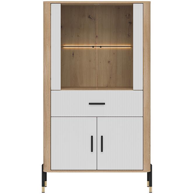 Vitrin Alacsony Dante Dt12 Tölgy Cremona/Fehér