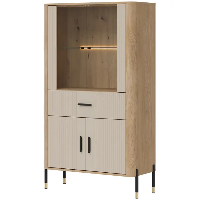 Vitrin Alacsony Dante Dt12 Tölgy Cremona/Kasmír