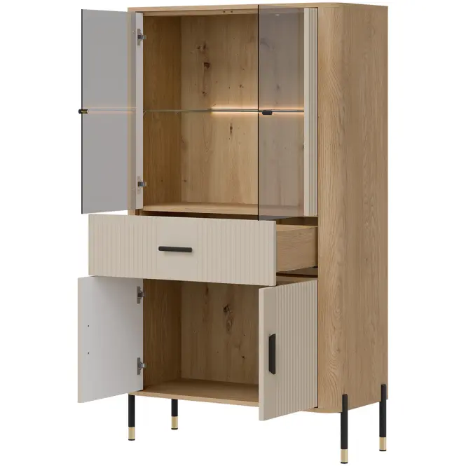 Vitrin Alacsony Dante Dt12 Tölgy Cremona/Kasmír