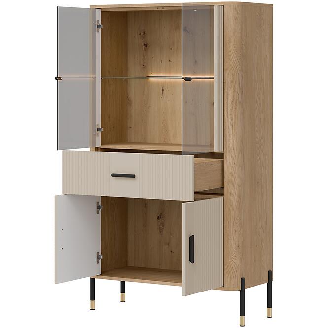 Vitrin Alacsony Dante Dt12 Tölgy Cremona/Kasmír