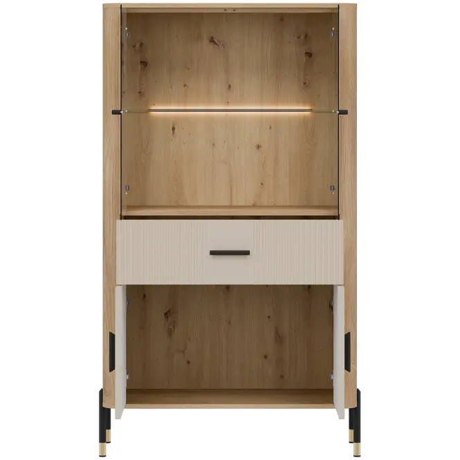 Vitrin Alacsony Dante Dt12 Tölgy Cremona/Kasmír