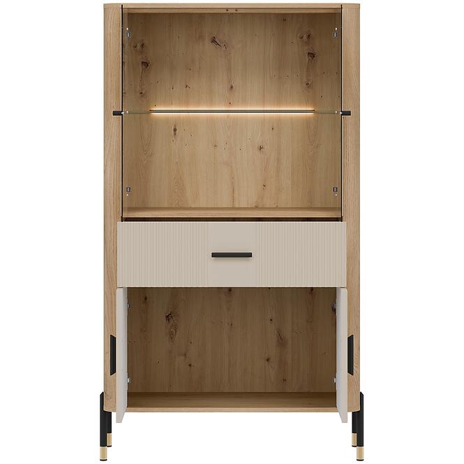 Vitrin Alacsony Dante Dt12 Tölgy Cremona/Kasmír