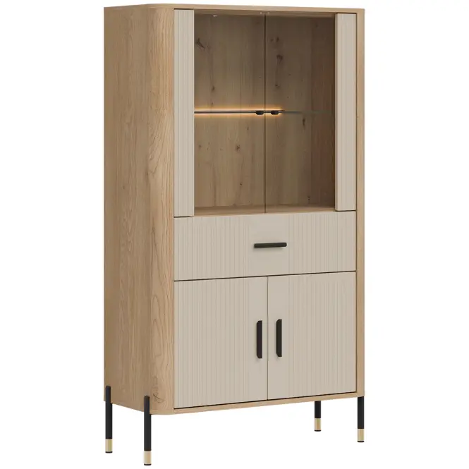 Vitrin Alacsony Dante Dt12 Tölgy Cremona/Kasmír