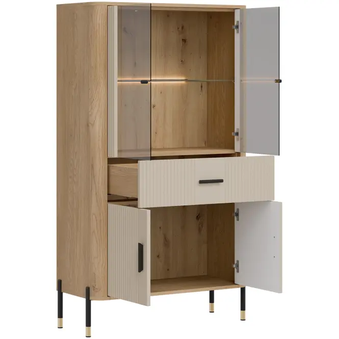 Vitrin Alacsony Dante Dt12 Tölgy Cremona/Kasmír