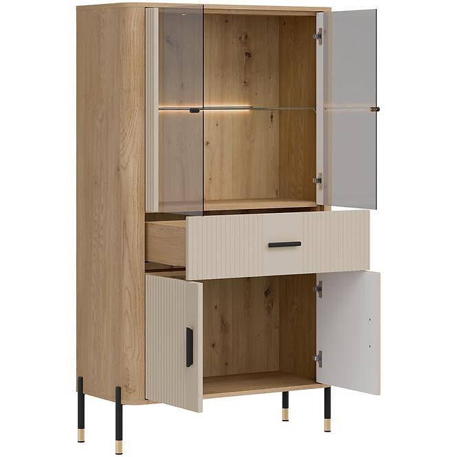 Vitrin Alacsony Dante Dt12 Tölgy Cremona/Kasmír