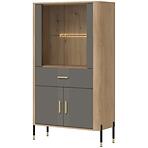 Vitrin Alacsony Dante Dt12 Tölgy Cremona/Szürke
