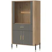 Vitrin Alacsony Dante Dt12 Tölgy Cremona/Szürke