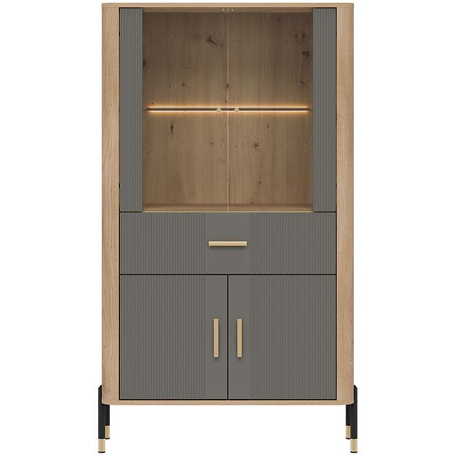 Vitrin Alacsony Dante Dt12 Tölgy Cremona/Szürke