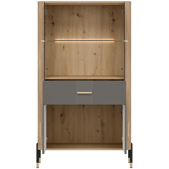 Vitrin Alacsony Dante Dt12 Tölgy Cremona/Szürke