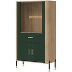 Vitrin Alacsony Dante Dt12 Tölgy Cremona/Zöld