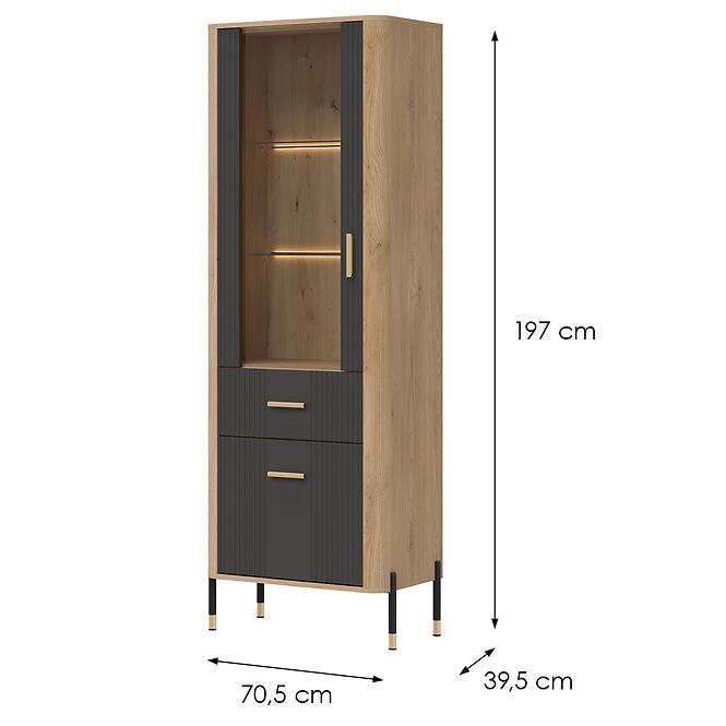 Vitrin L/P Dante Dt13 Tölgy Cremona/Antracit