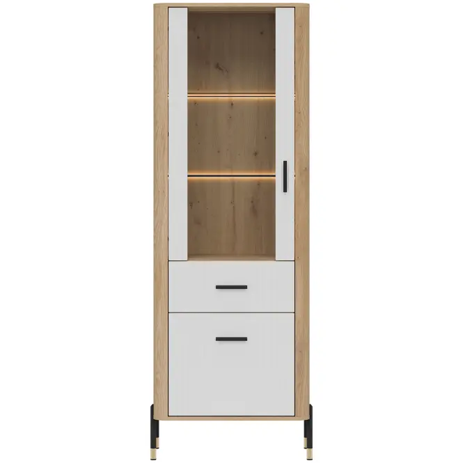 Vitrin L/P Dante Dt13 Tölgy Cremona/Fehér