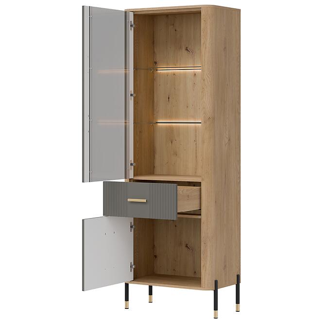 Vitrin L/P Dante Dt13 Tölgy Cremona/Szürke