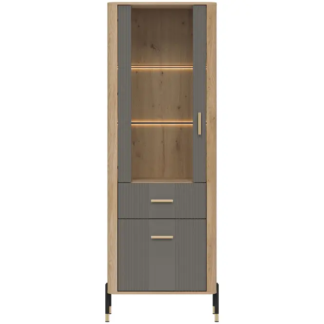 Vitrin L/P Dante Dt13 Tölgy Cremona/Szürke
