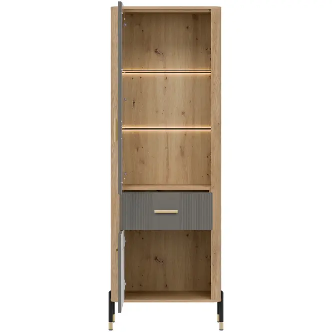 Vitrin L/P Dante Dt13 Tölgy Cremona/Szürke,4