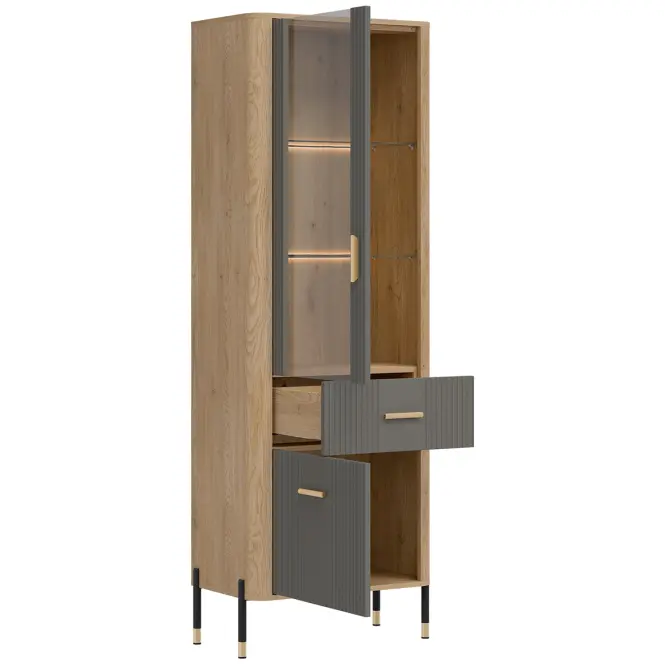 Vitrin L/P Dante Dt13 Tölgy Cremona/Szürke