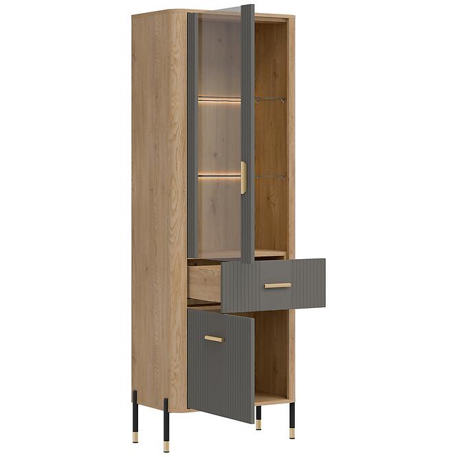 Vitrin L/P Dante Dt13 Tölgy Cremona/Szürke
