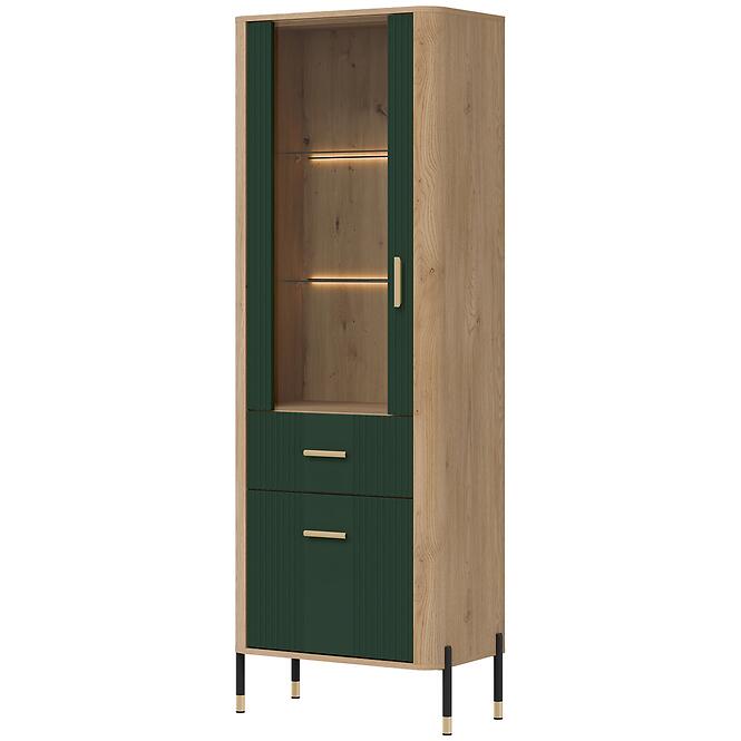Vitrin L/P Dante Dt13 Tölgy Cremona/Zöld