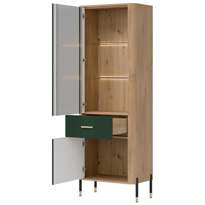 Vitrin L/P Dante Dt13 Tölgy Cremona/Zöld