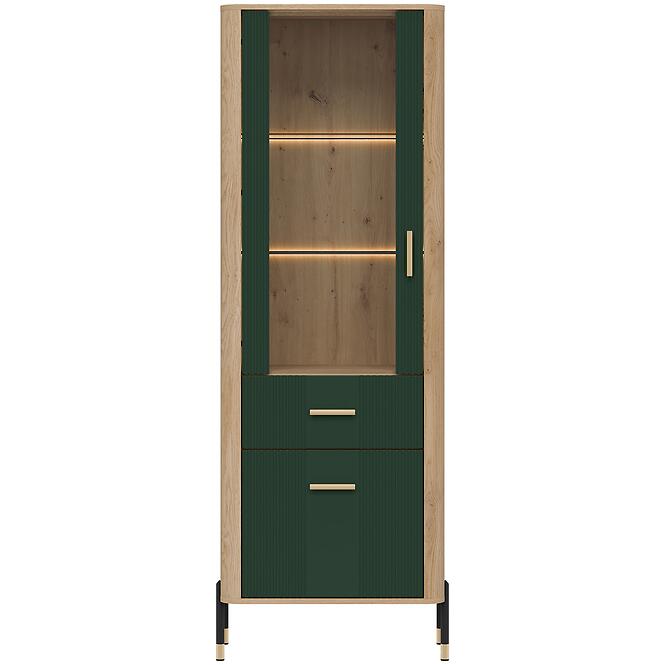 Vitrin L/P Dante Dt13 Tölgy Cremona/Zöld