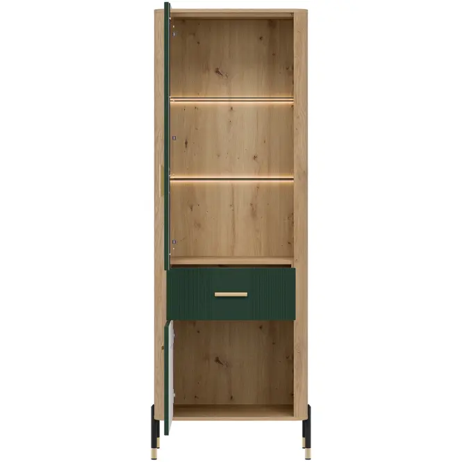 Vitrin L/P Dante Dt13 Tölgy Cremona/Zöld