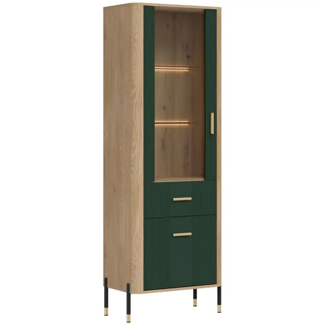 Vitrin L/P Dante Dt13 Tölgy Cremona/Zöld