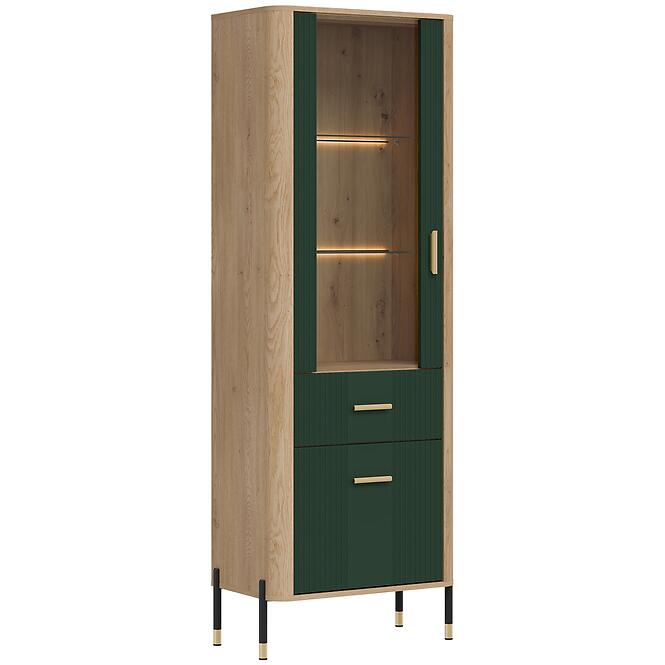 Vitrin L/P Dante Dt13 Tölgy Cremona/Zöld
