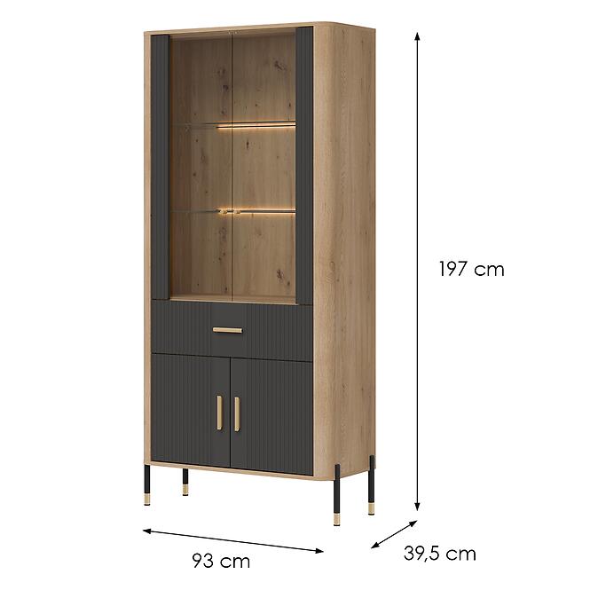 Vitrin Dante Dt14 Tölgy Cremona/Antracit