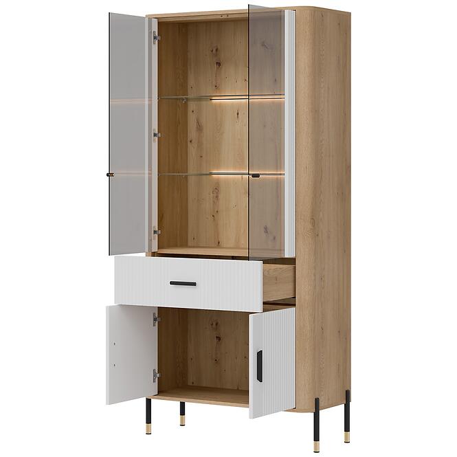 Vitrin Dante Dt14 Tölgy Cremona/Fehér
