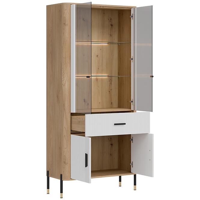Vitrin Dante Dt14 Tölgy Cremona/Fehér