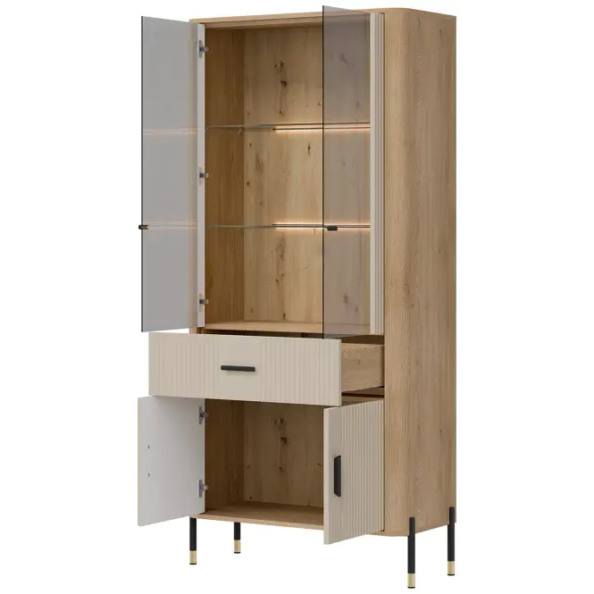 Vitrin Dante Dt14 Tölgy Cremona/Kasmír