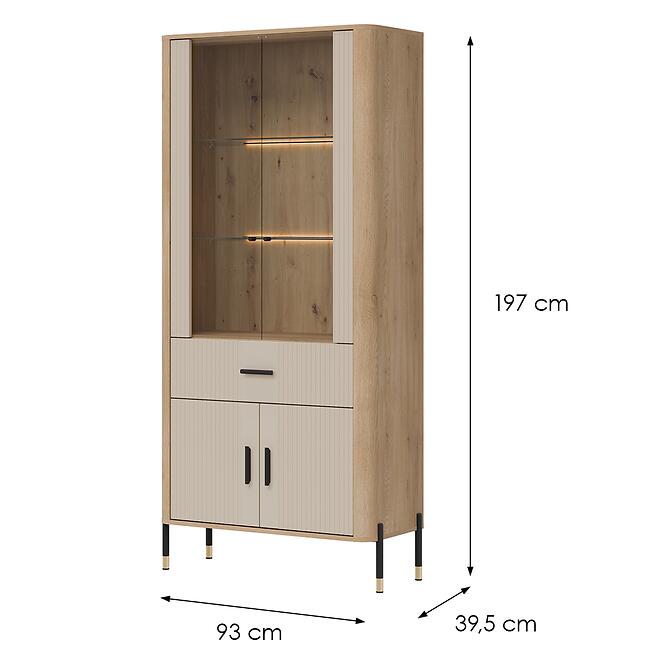 Vitrin Dante Dt14 Tölgy Cremona/Kasmír