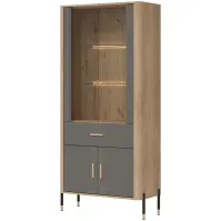 Vitrin Dante Dt14 Tölgy Cremona/Szürke