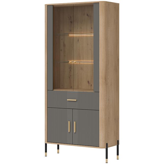 Vitrin Dante Dt14 Tölgy Cremona/Szürke