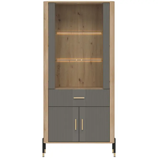 Vitrin Dante Dt14 Tölgy Cremona/Szürke