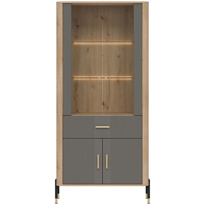 Vitrin Dante Dt14 Tölgy Cremona/Szürke