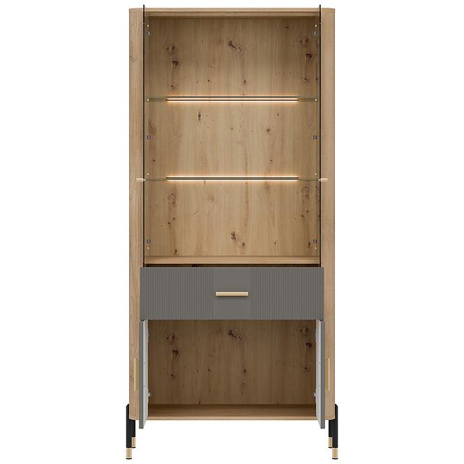 Vitrin Dante Dt14 Tölgy Cremona/Szürke