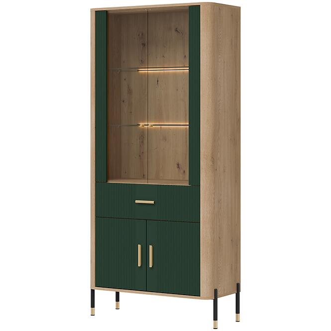 Vitrin Dante Dt14 Tölgy Cremona/Zöld