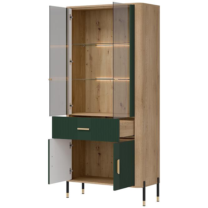 Vitrin Dante Dt14 Tölgy Cremona/Zöld