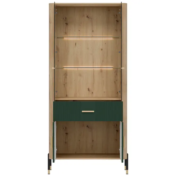 Vitrin Dante Dt14 Tölgy Cremona/Zöld