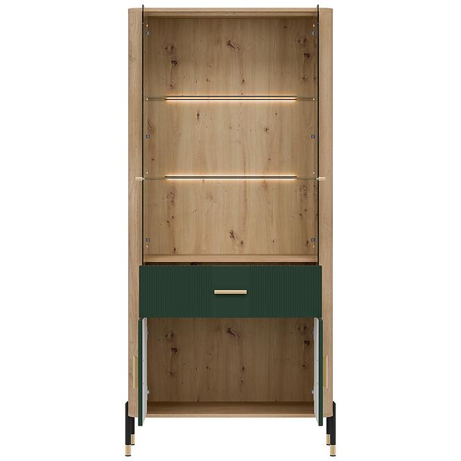 Vitrin Dante Dt14 Tölgy Cremona/Zöld