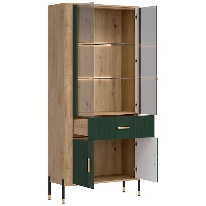Vitrin Dante Dt14 Tölgy Cremona/Zöld
