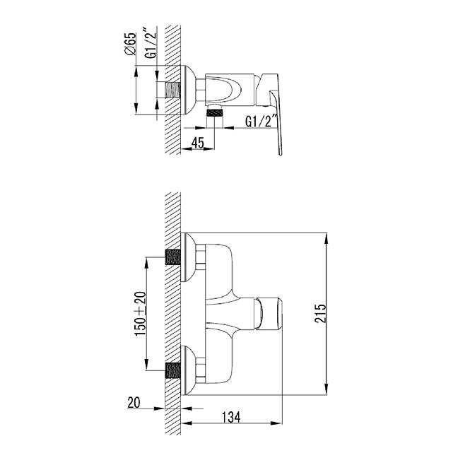 Csaptelep zuhanyhoz Sol króm