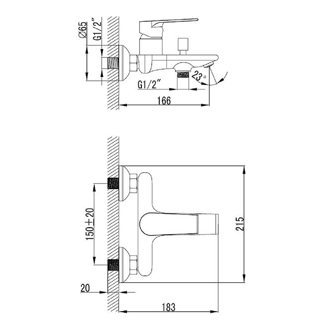 Csaptelep kádhoz Sol króm,2