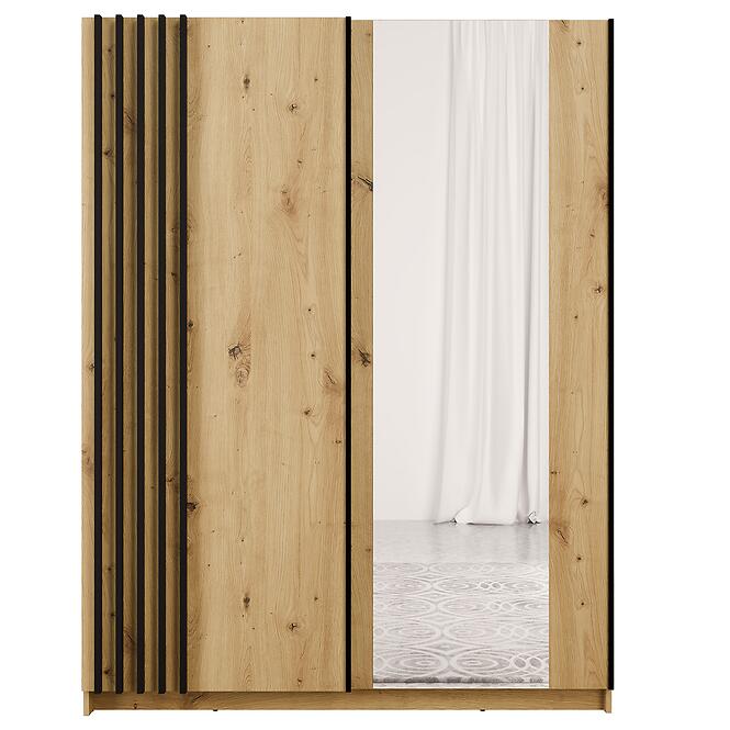 Szekrény Bayadero 10 III artisan/fekete lamellák