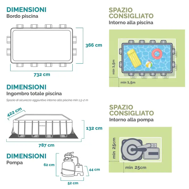 Keret medence 7.32 x 3.66 x 1.32m Ultra XTR Frame set 26364PN