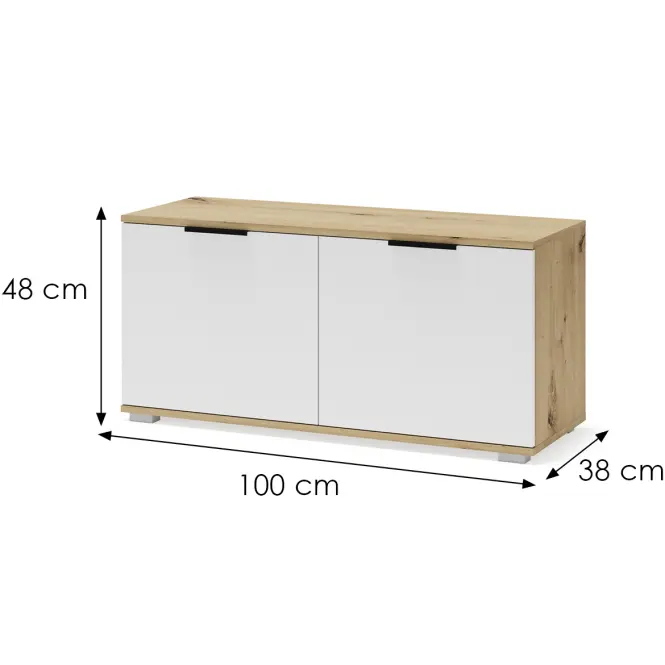Cipősszekrény Clif ST 100 artisan/fehér,2
