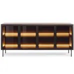 Komód Lumi B 181 4d + Led Tölgy Dunin + Fekete