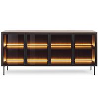 Komód Lumi B 181 4d + Led Tölgy Dunin + Fekete